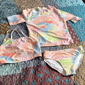 Carter's Multicolor Tie-Dye Kids Swim Rashguard Set